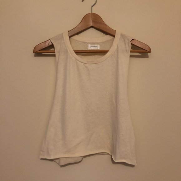 Community X Aritzia Sheer Yellow Crop Top NWOT - Picture 1 of 6